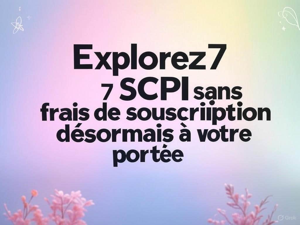 découvrez notre sélection exclusive de 7 scpi sans frais de souscription, vous permettant d'investir sereinement et de maximiser vos rendements sans coûts cachés. ne manquez pas cette opportunité d'enrichir votre portefeuille immobilier dès aujourd'hui !