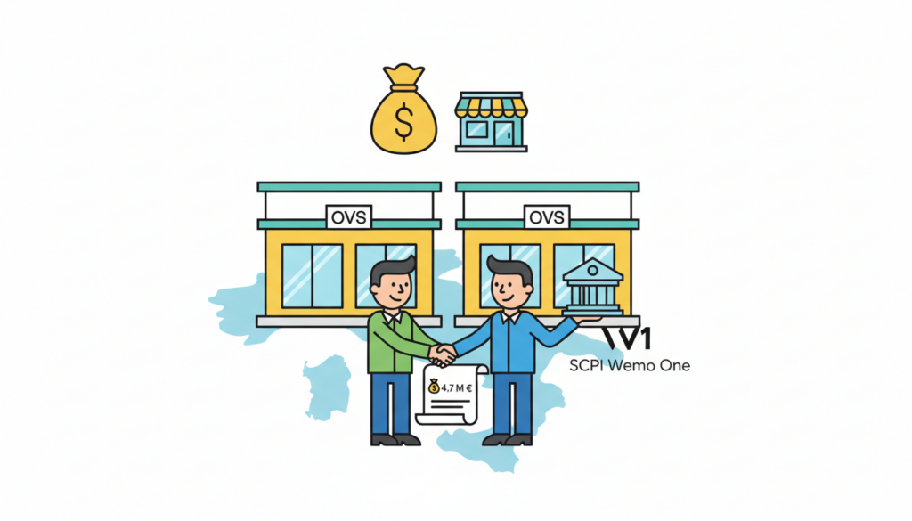 la scpi wemo one renforce son portefeuille en lombardie avec l'acquisition de deux biens commerciaux, générant un loyer annuel de 4,7 millions d'euros grâce à un contrat de location avec ovs.