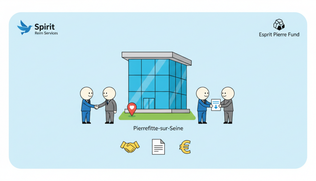 spirit reim services organise la vente d'un immeuble tertiaire à pierrefitte-sur-seine, au bénéfice de son fonds esprit pierre, optimisant ainsi les investissements immobiliers.